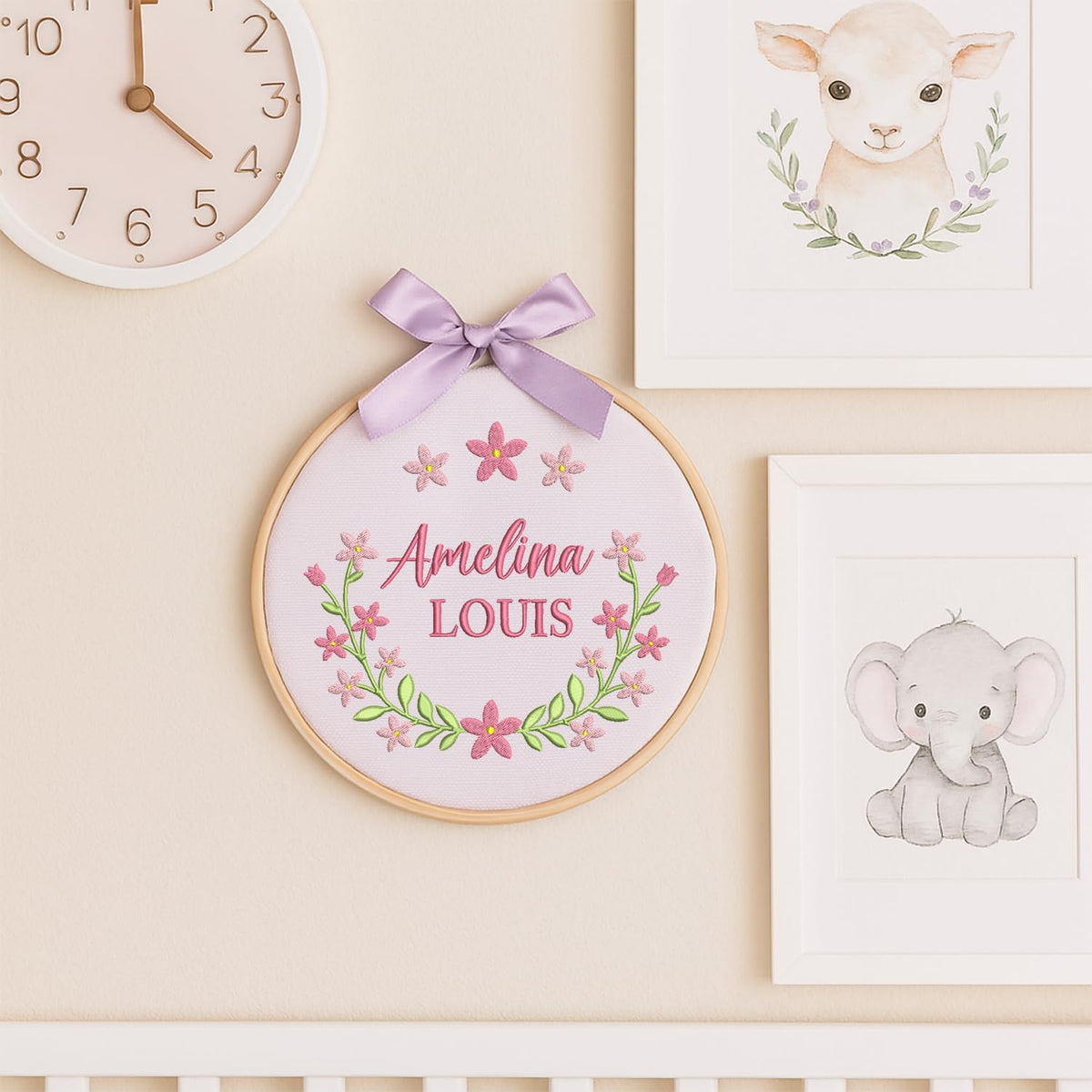 Personalized Embroidered Baby Name Hoop — 2 — image 7