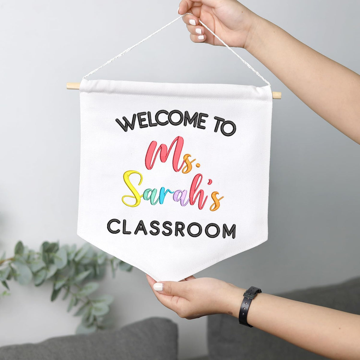Personalized Embroidered Teacher Banner — 2 — image 9