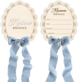 Personalized Wooden Birth Announcement Sign — 4 - scalloped lace
