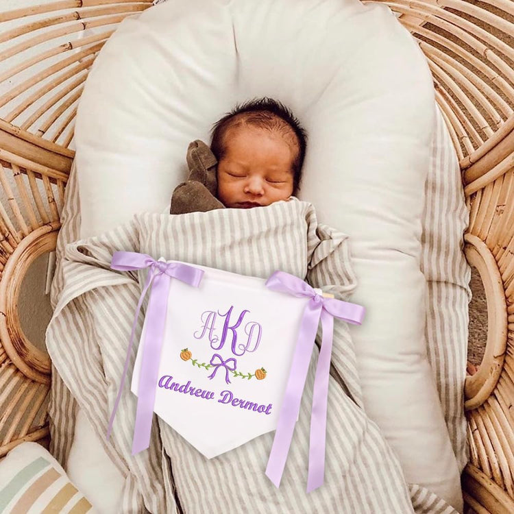 Personalized Embroidered Baby Name Banner — 6 — image 2