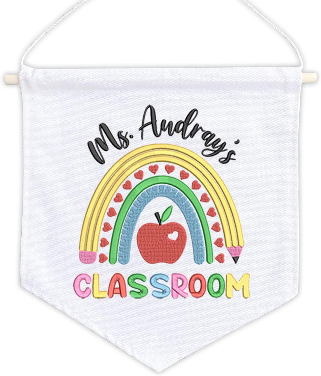 Personalized Embroidered Teacher Banner — 7