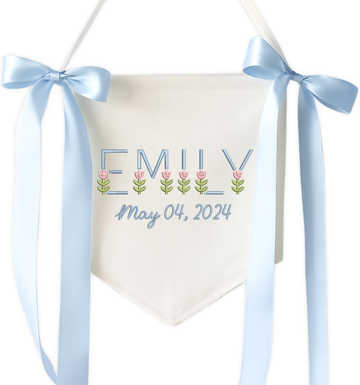 Personalized Embroidered Baby Name Banner — 9