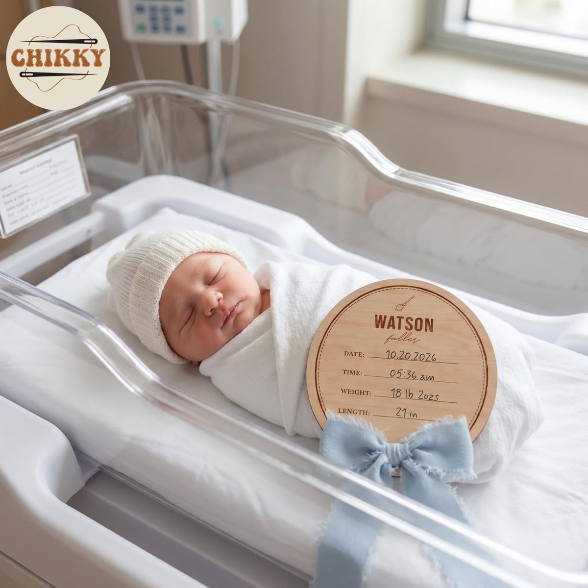 Personalized Wooden Birth Announcement Sign — image 5