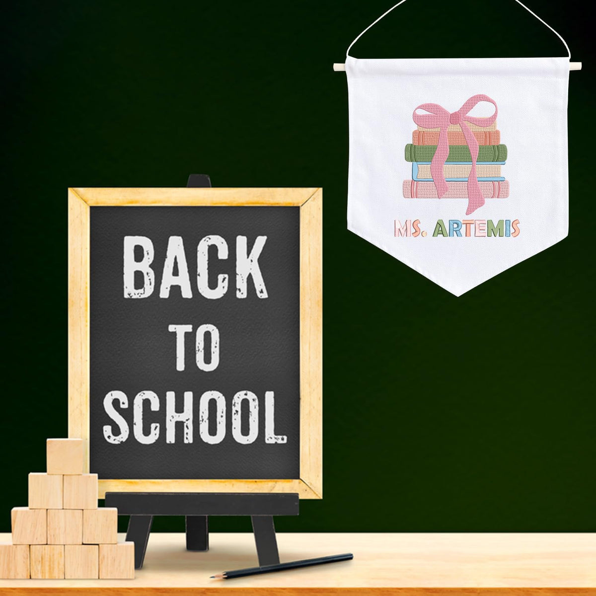 Personalized Embroidered Teacher Banner — 6 — image 3