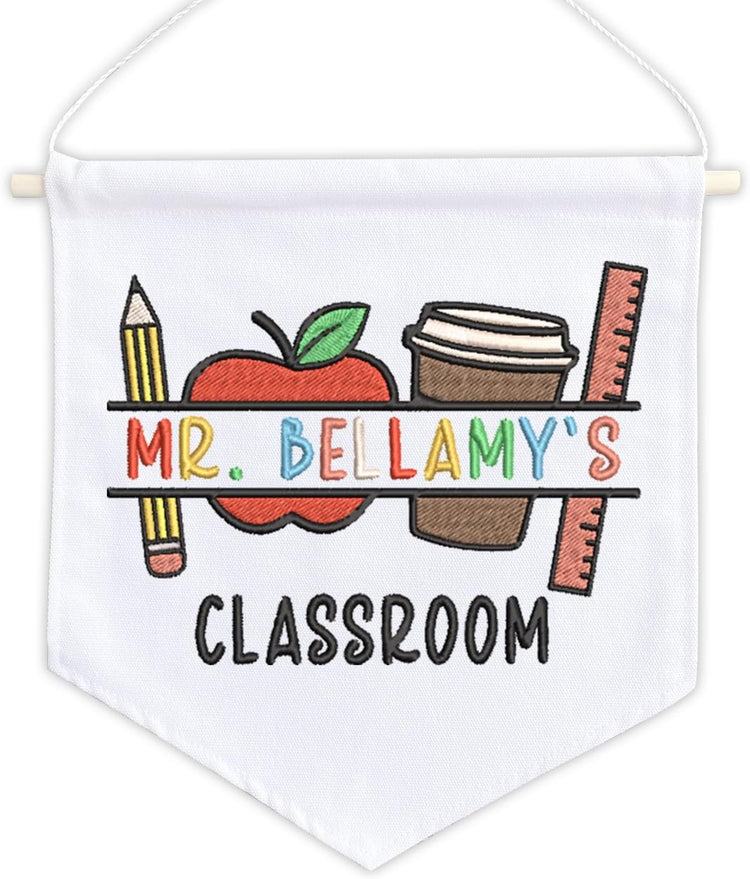Personalized Embroidered Teacher Banner — 3