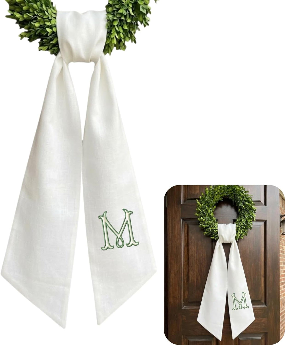 Monogram Personalized Wreath Sash — 6 - Initial