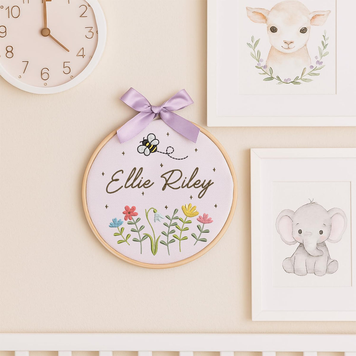 Personalized Embroidered Baby Name Hoop — 7 — image 7