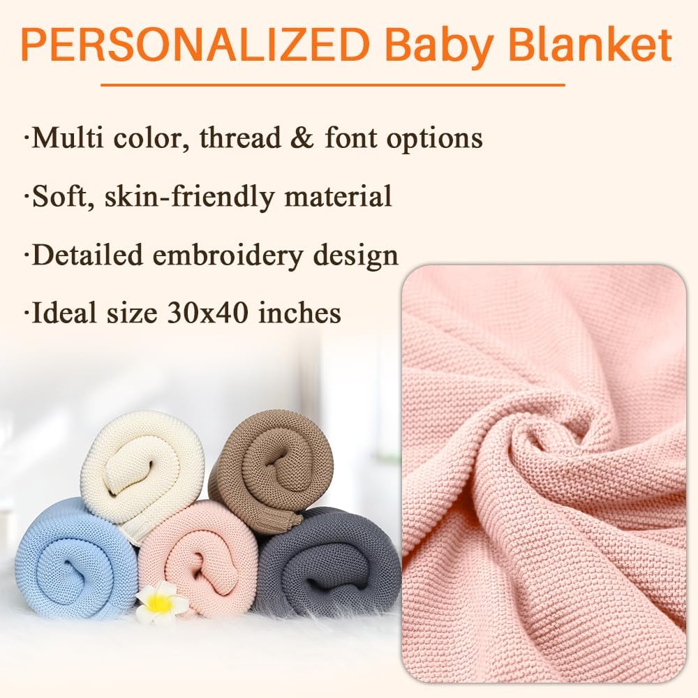 Personalized Knit Baby Blanket — 2 - Name Heart — image 6