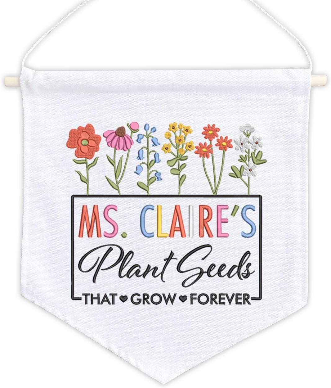 Personalized Embroidered Teacher Banner — 10