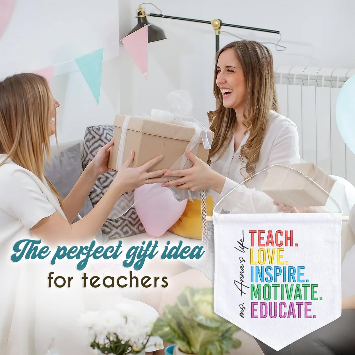 Personalized Embroidered Teacher Banner — 9 — image 7