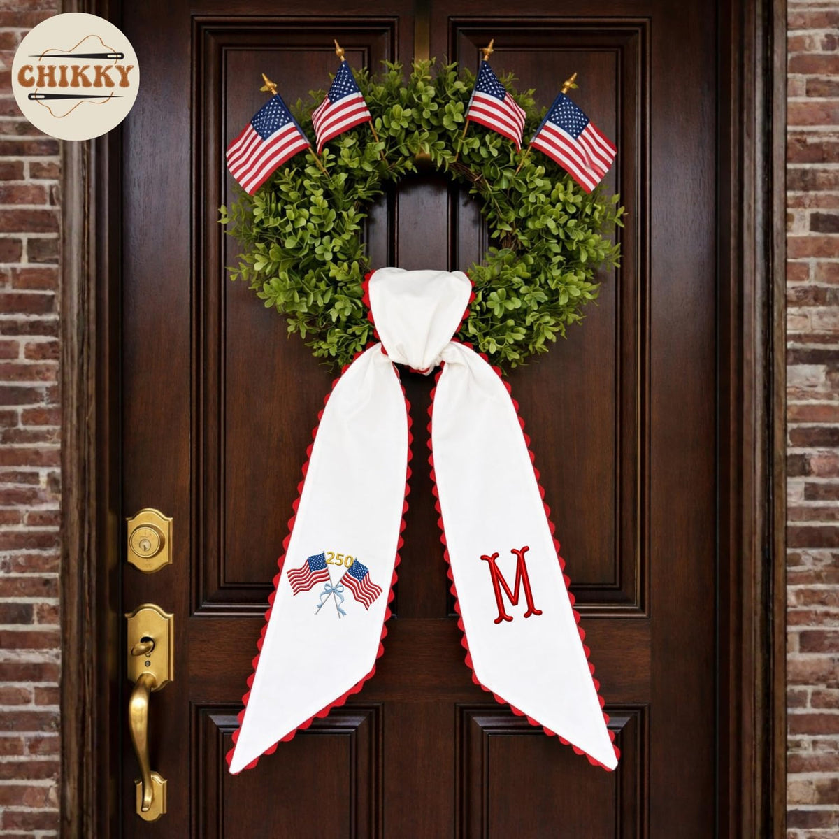 Patriotic Personalized Wreath Sash — 7-250th 4th of July — image 3