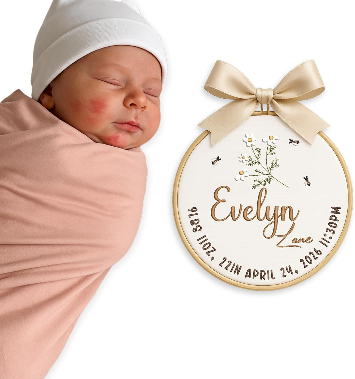 Personalized Embroidered Baby Name Hoop — 8
