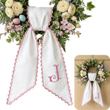 Monogram Personalized Wreath Sash — 8 - Pink Monogram