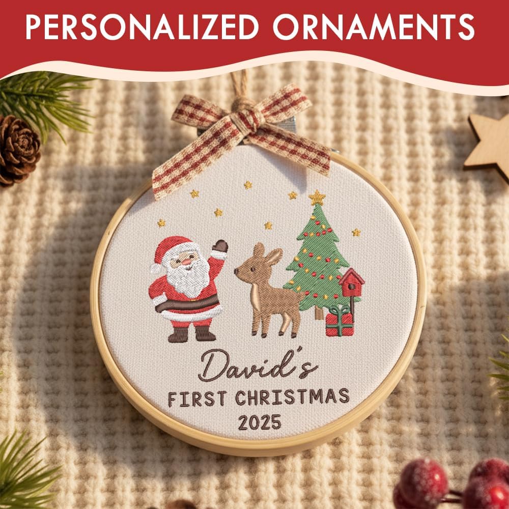 Personalized Baby's First Christmas Ornament — 1 — image 8