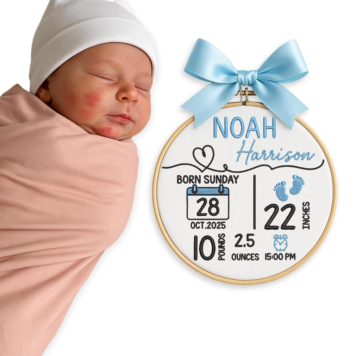 Personalized Embroidered Baby Name Hoop — 5