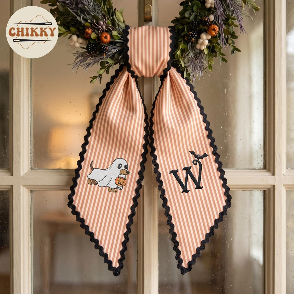 Halloween Personalized Wreath Sash — image 2