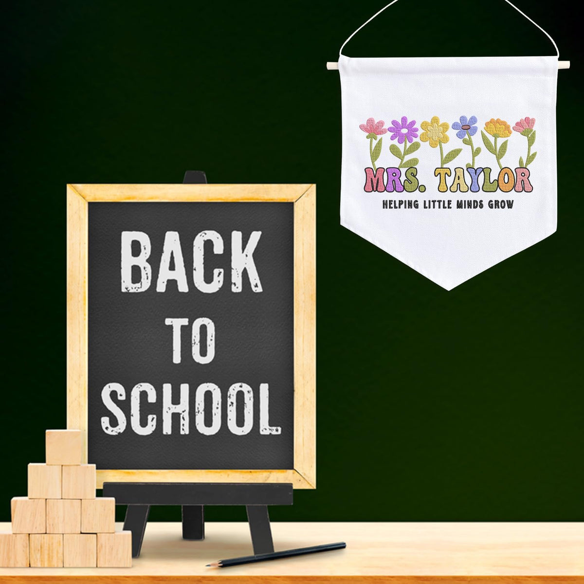 Personalized Embroidered Teacher Banner — 8 — image 3