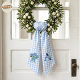Monogram Personalized Wreath Sash — 12 - Blue Hydrangea — image 4