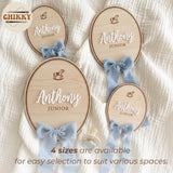 Personalized Wooden Birth Announcement Sign — 8 - oval pattern — image 6