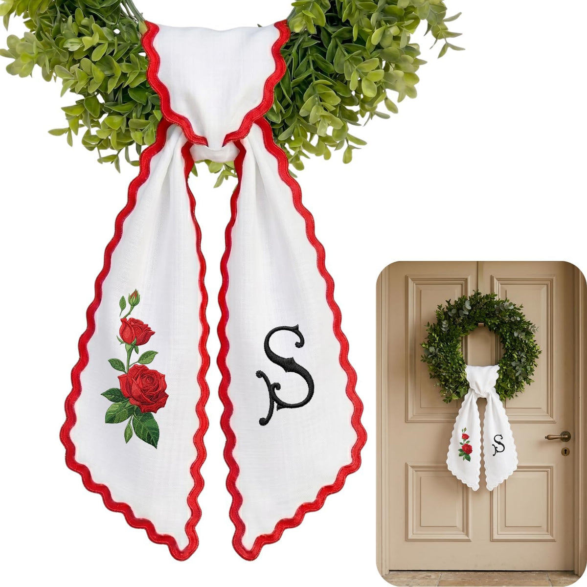 Christmas Personalized Wreath Sash