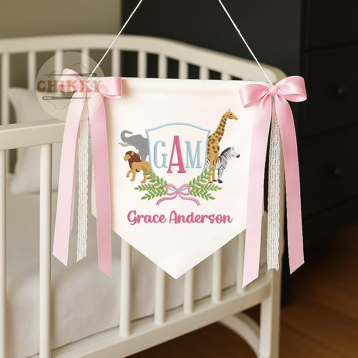 Personalized Embroidered Baby Name Banner — 10 — image 2