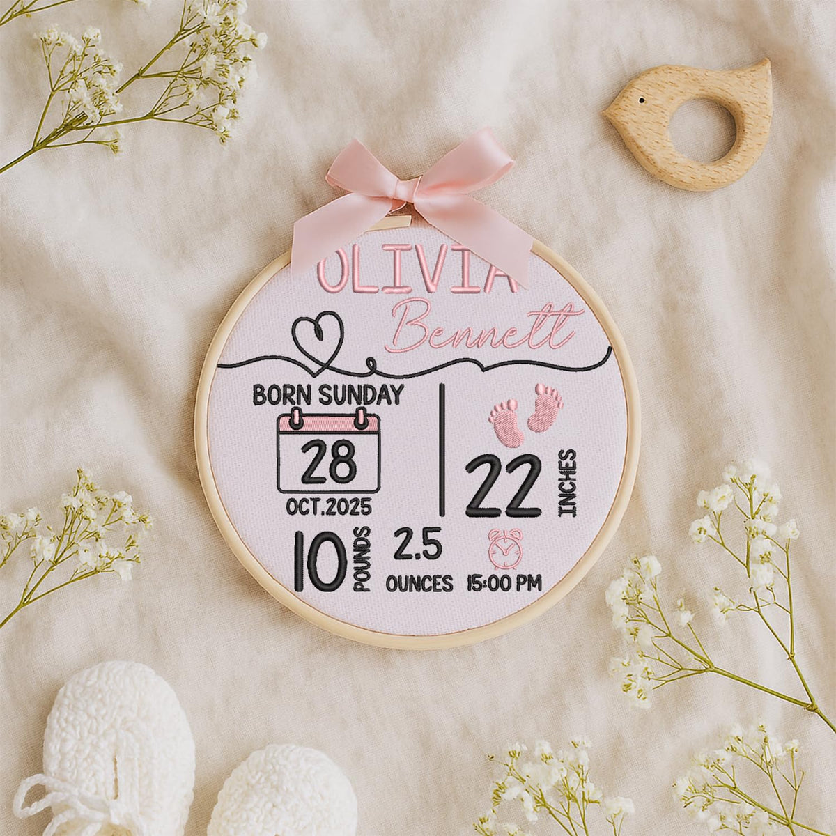 Personalized Embroidered Baby Name Hoop — 5 — image 8