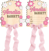 Personalized Wooden Birth Announcement Sign — 1 - flowers