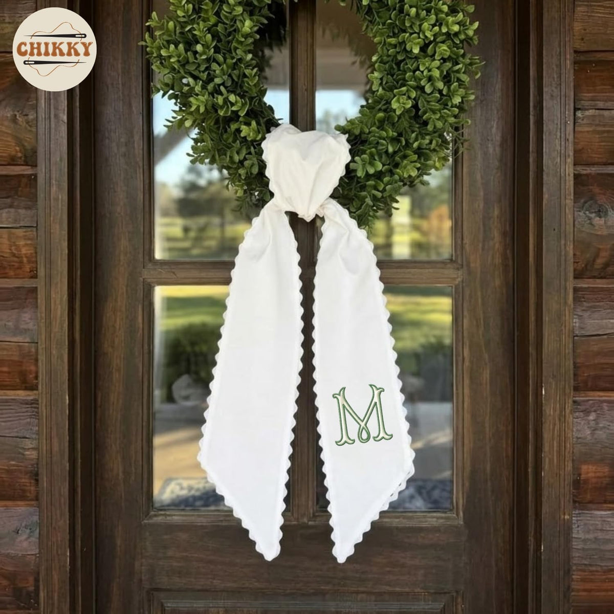 Monogram Personalized Wreath Sash — 6 - Initial — image 5