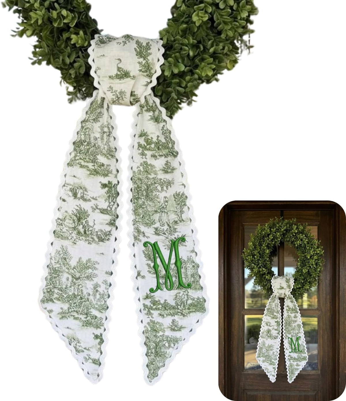 Monogram Personalized Wreath Sash — 11 - Initial
