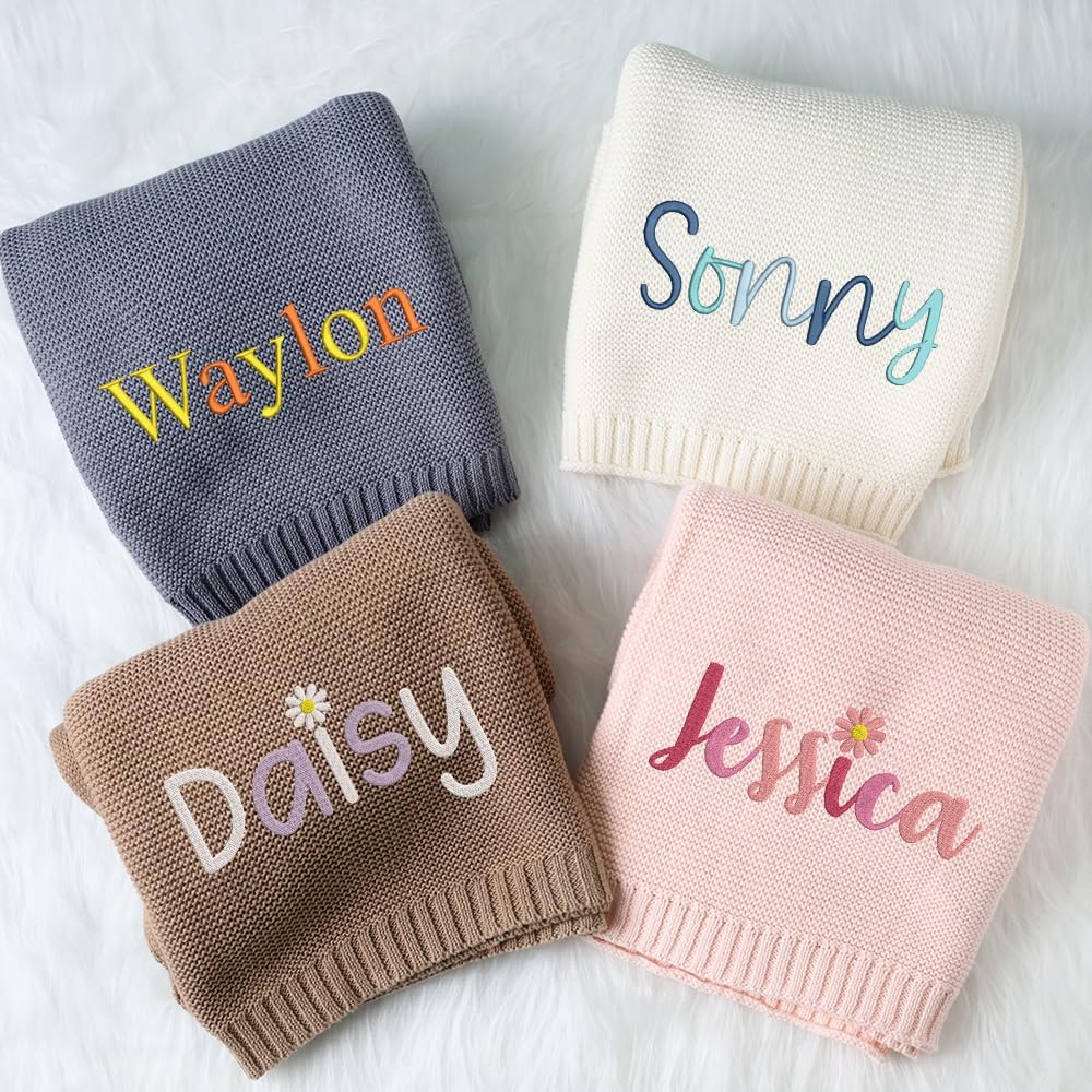 Personalized Knit Baby Blanket — 1 - Name — image 5
