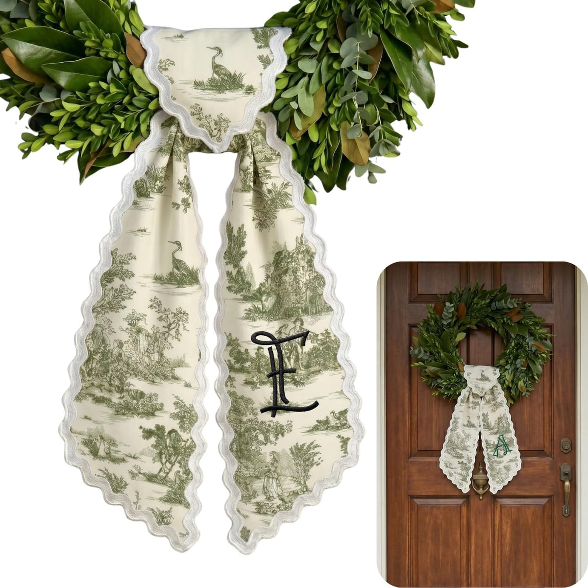 Christmas Personalized Wreath Sash