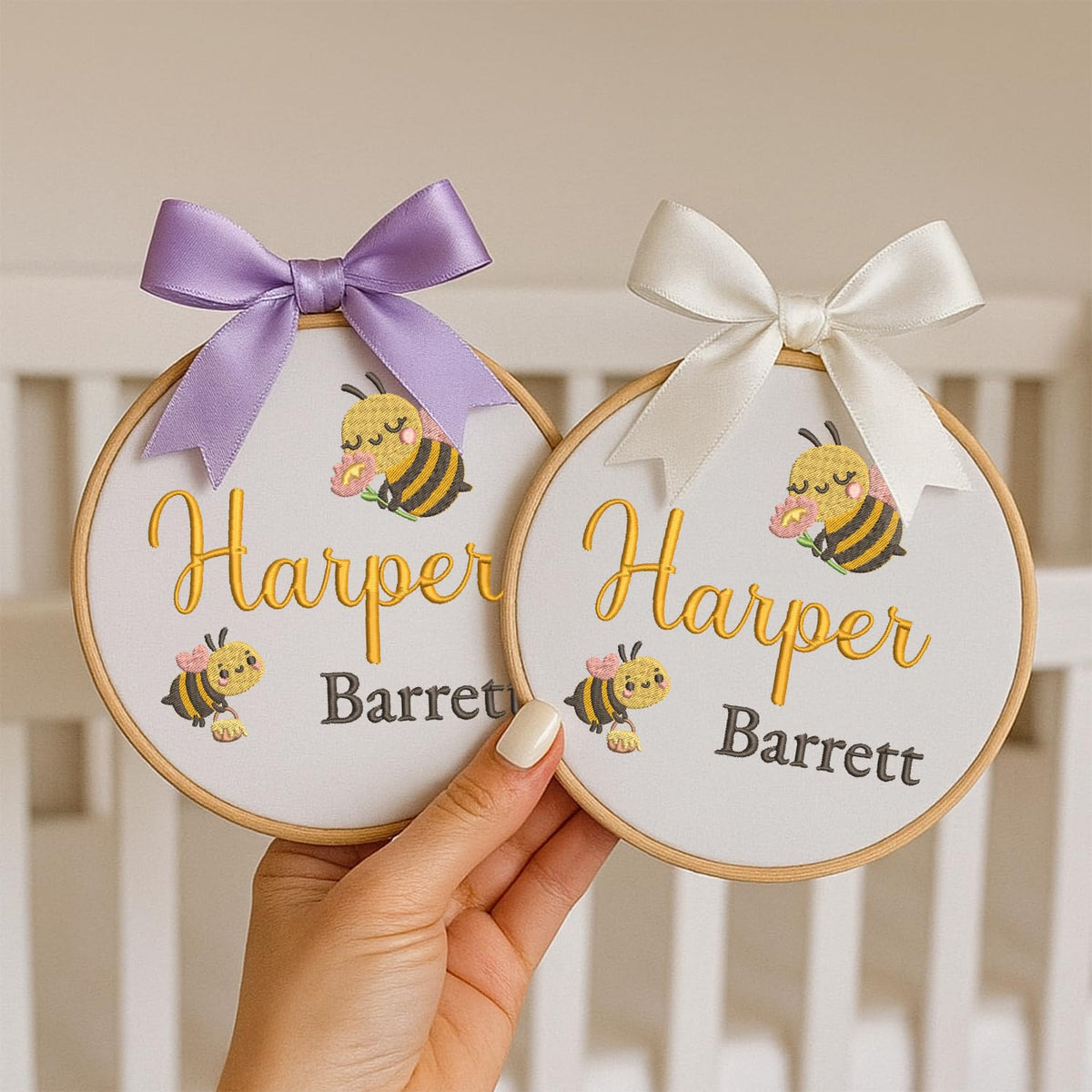 Personalized Embroidered Baby Name Hoop — 14 — image 3