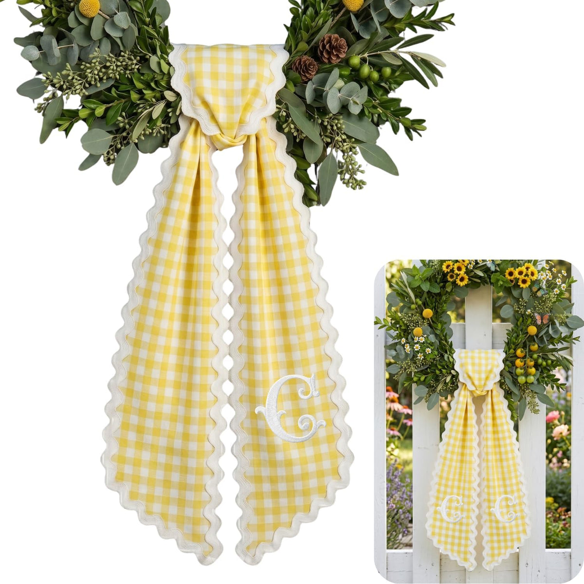 Christmas Personalized Wreath Sash