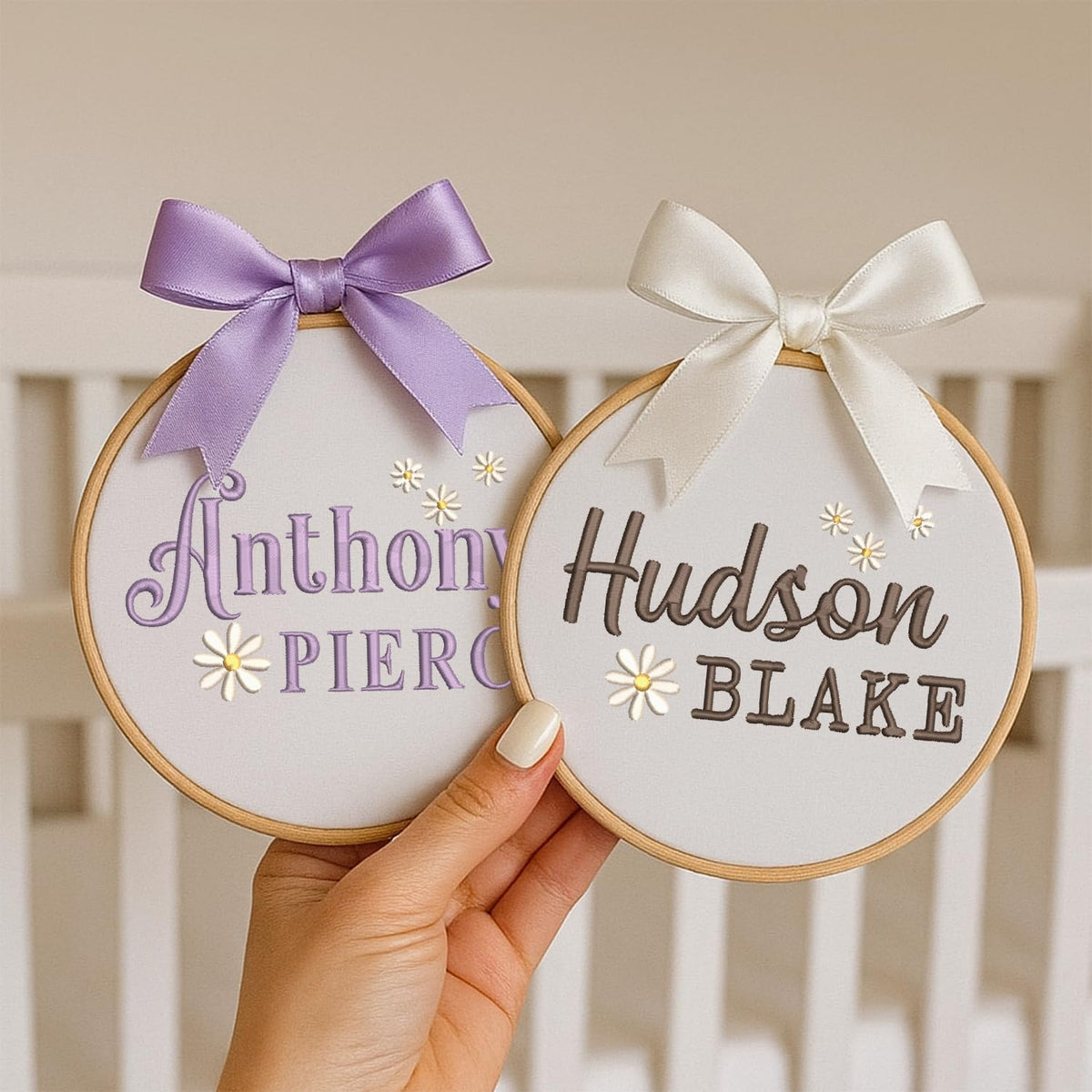 Personalized Embroidered Baby Name Hoop — 11 — image 3