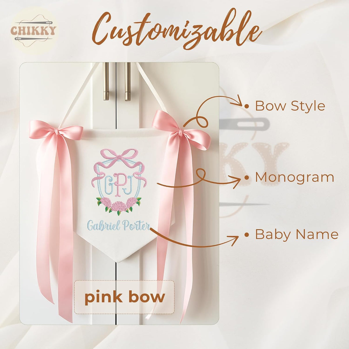 Personalized Embroidered Baby Name Banner — 11 — image 5