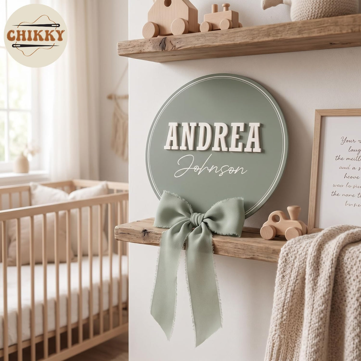 Personalized Wooden Birth Announcement Sign — image 4