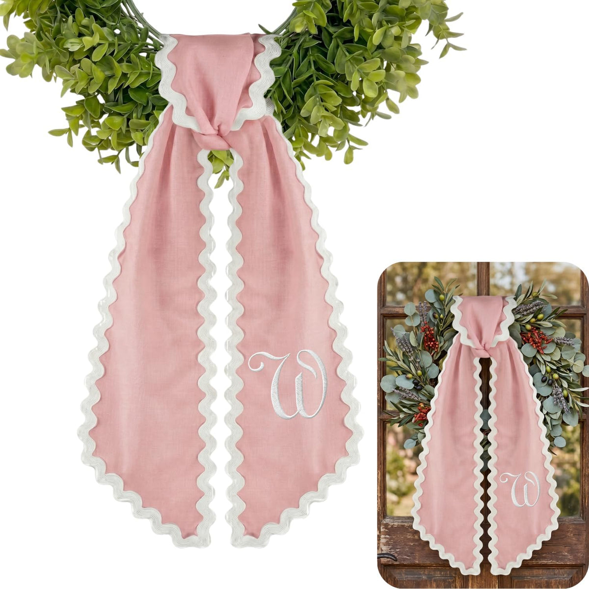 Christmas Personalized Wreath Sash