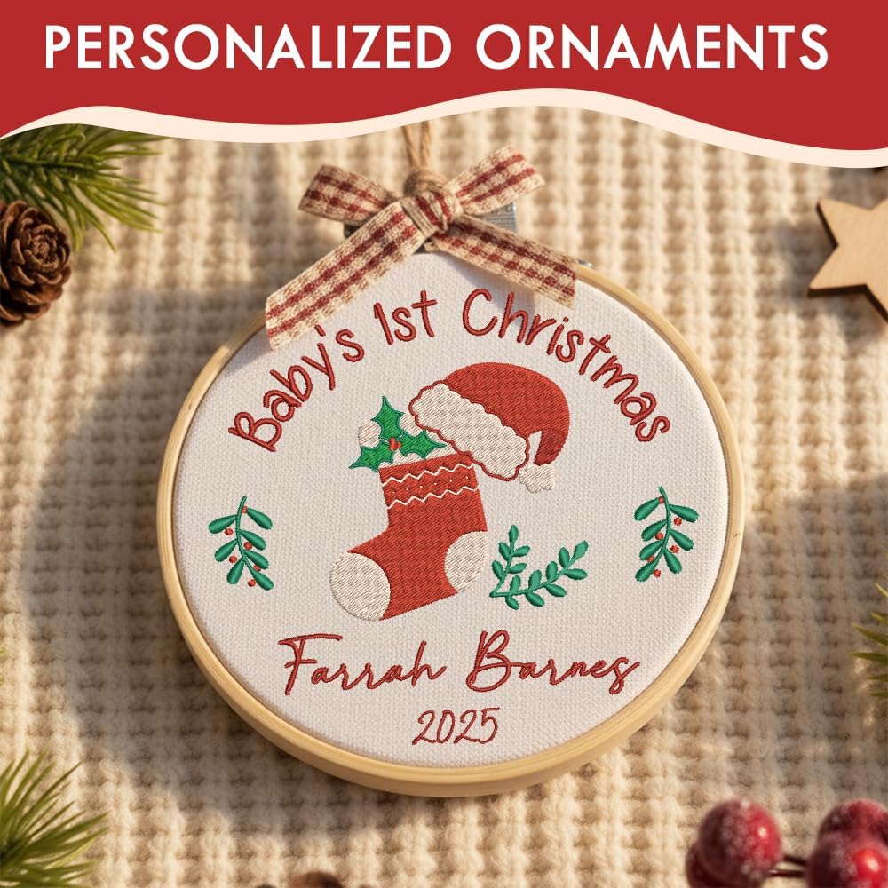 Personalized Baby's First Christmas Ornament — 10 — image 8