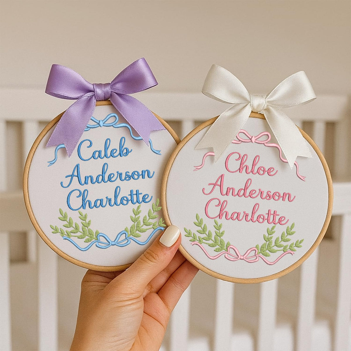 Personalized Embroidered Baby Name Hoop — 13 — image 3