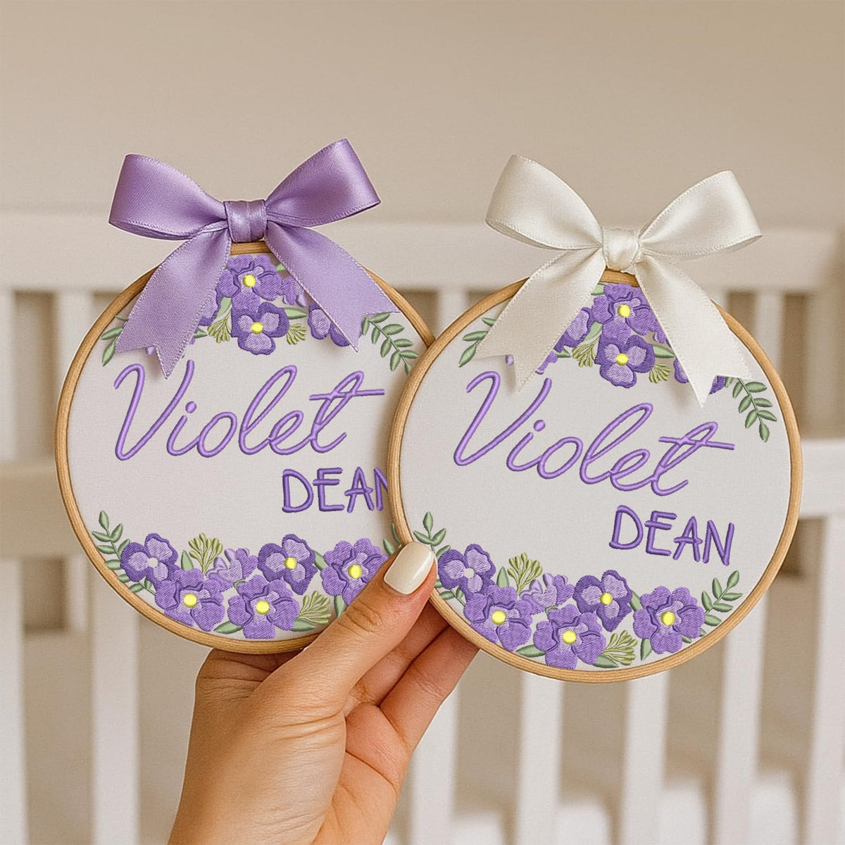 Personalized Embroidered Baby Name Hoop — 2 — image 3
