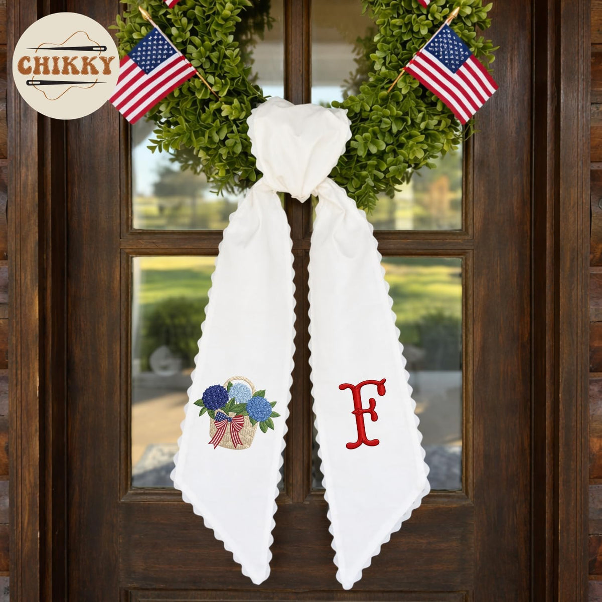 Patriotic Personalized Wreath Sash — image 3