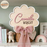 Personalized Wooden Birth Announcement Sign — 2 - flower — image 4