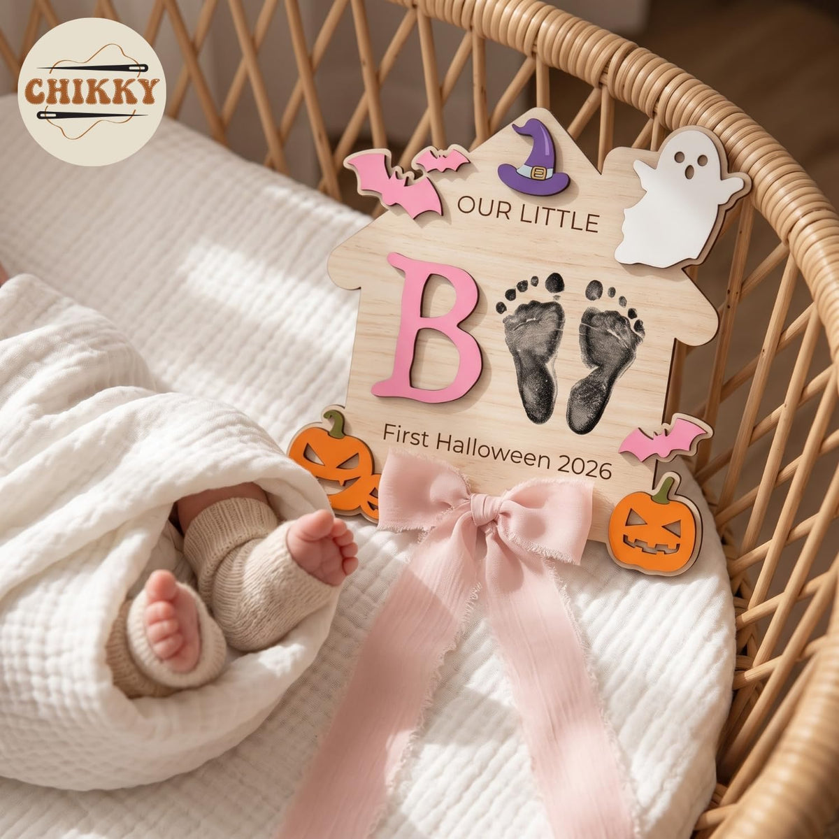Personalized Wooden Birth Announcement Sign — image 2