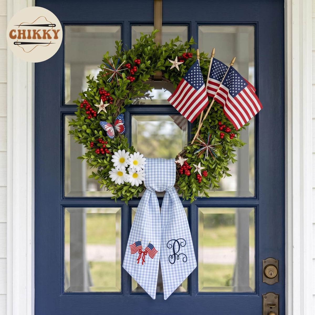 Patriotic Personalized Wreath Sash — 6 - USA Flag — image 4