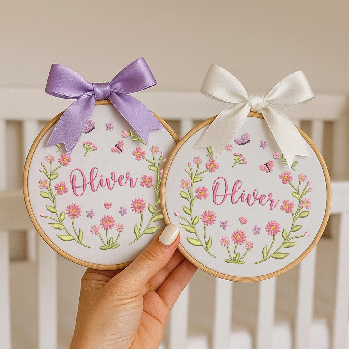 Personalized Embroidered Baby Name Hoop — 4 — image 3