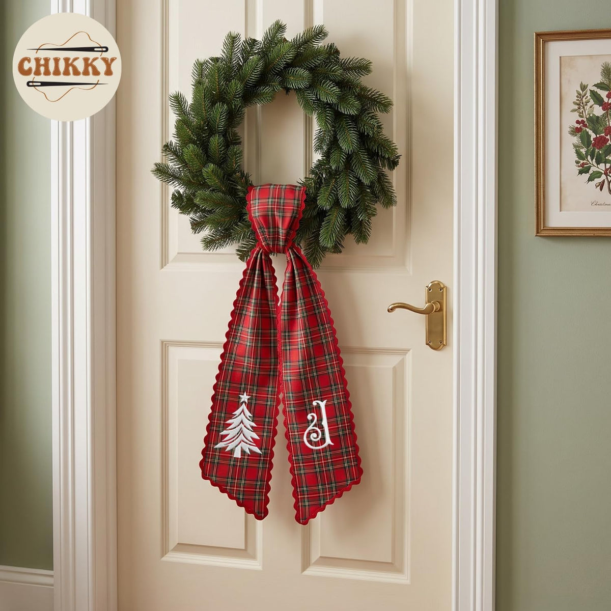 Christmas Personalized Wreath Sash — image 3
