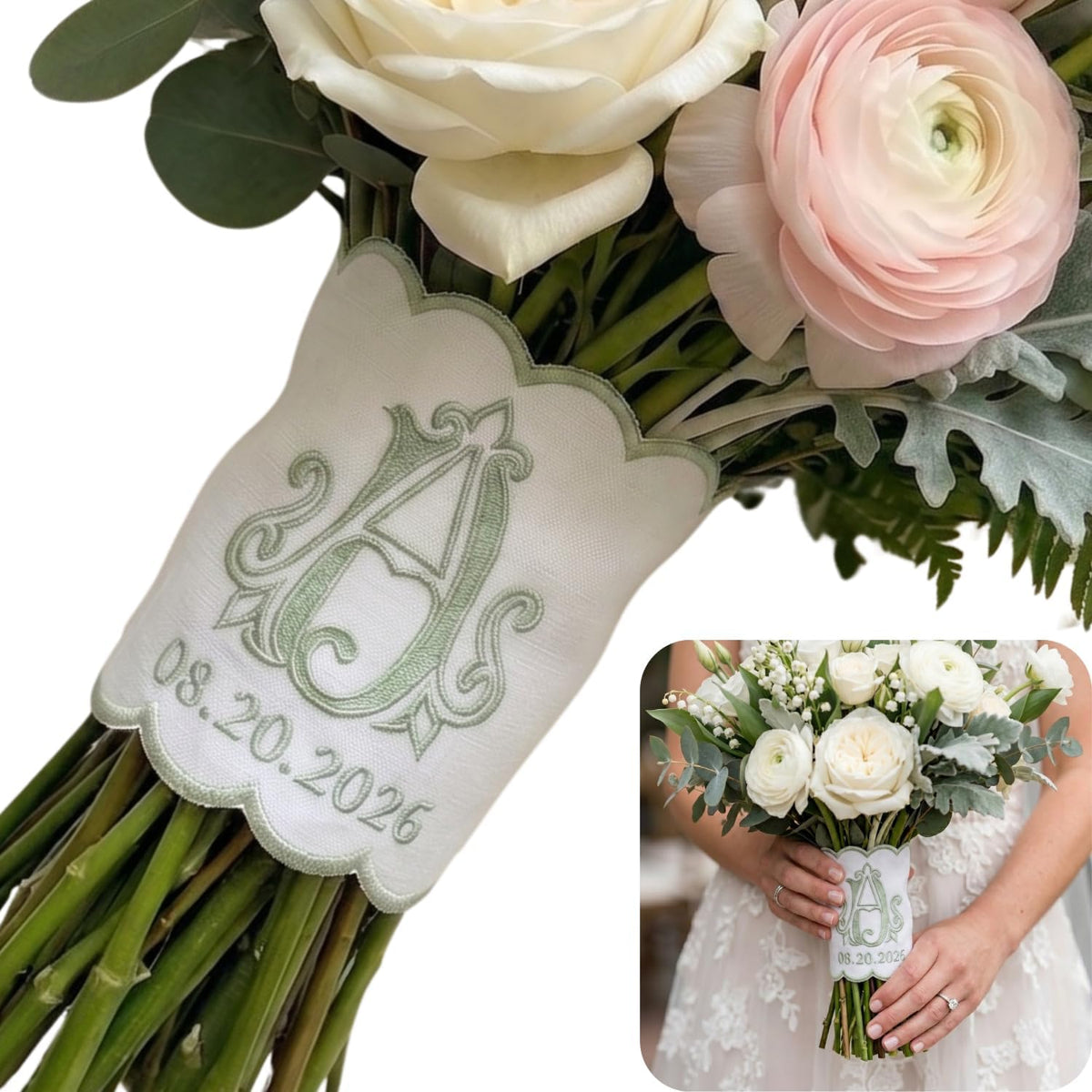 Personalized Embroidered Bouquet Sash — 3