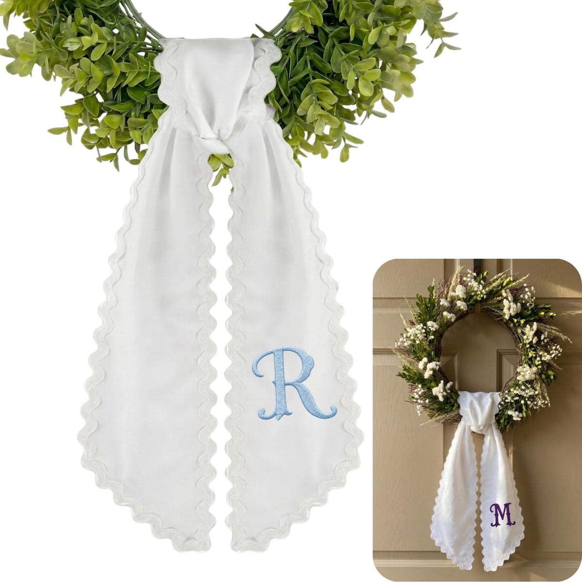 Christmas Personalized Wreath Sash