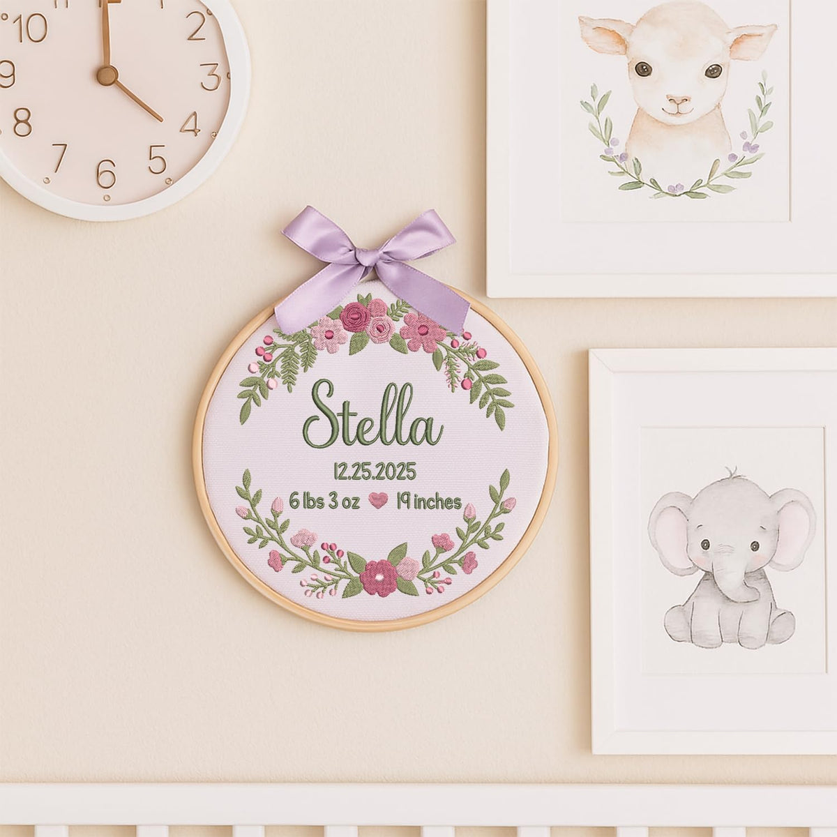 Personalized Embroidered Baby Name Hoop — 6 — image 7
