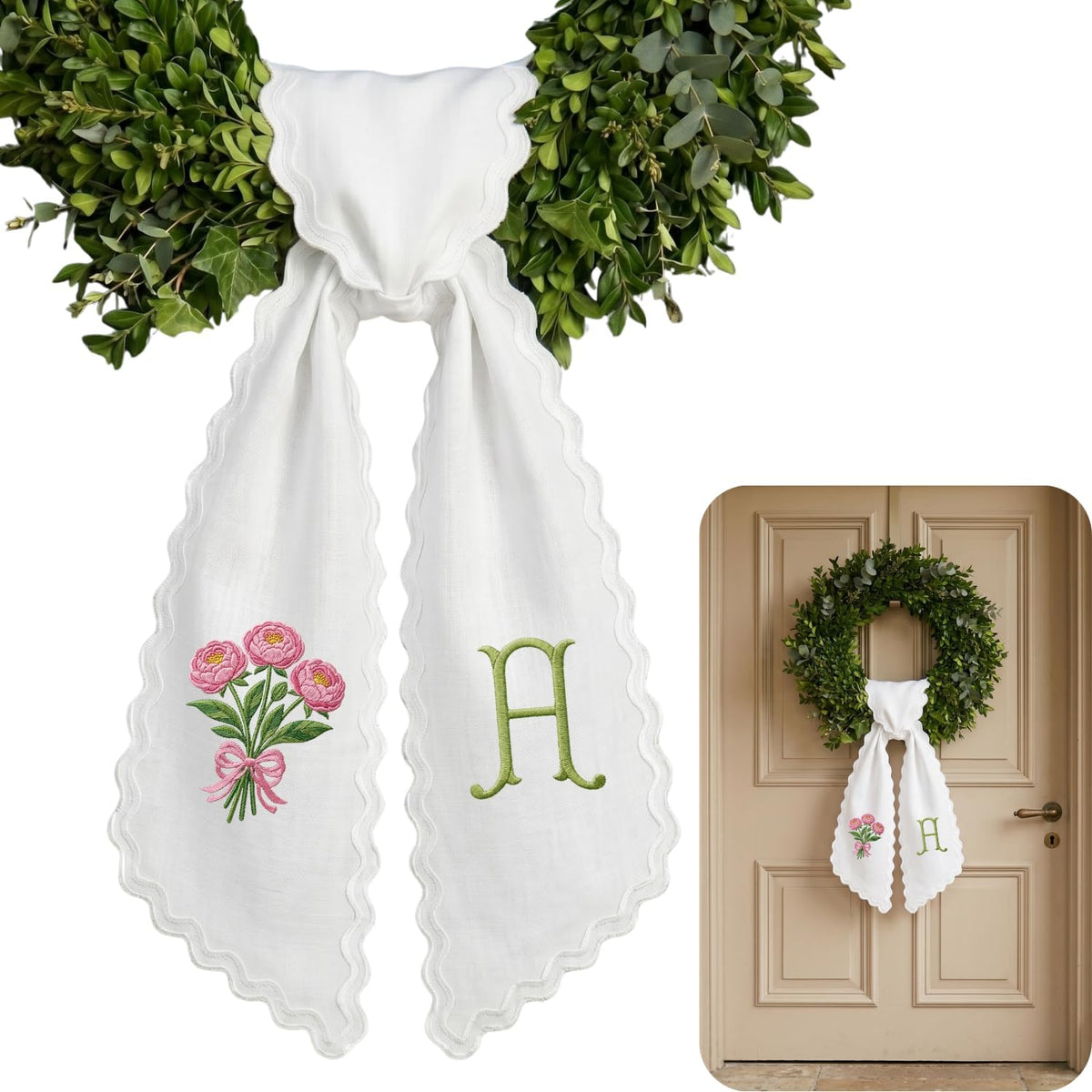 Christmas Personalized Wreath Sash
